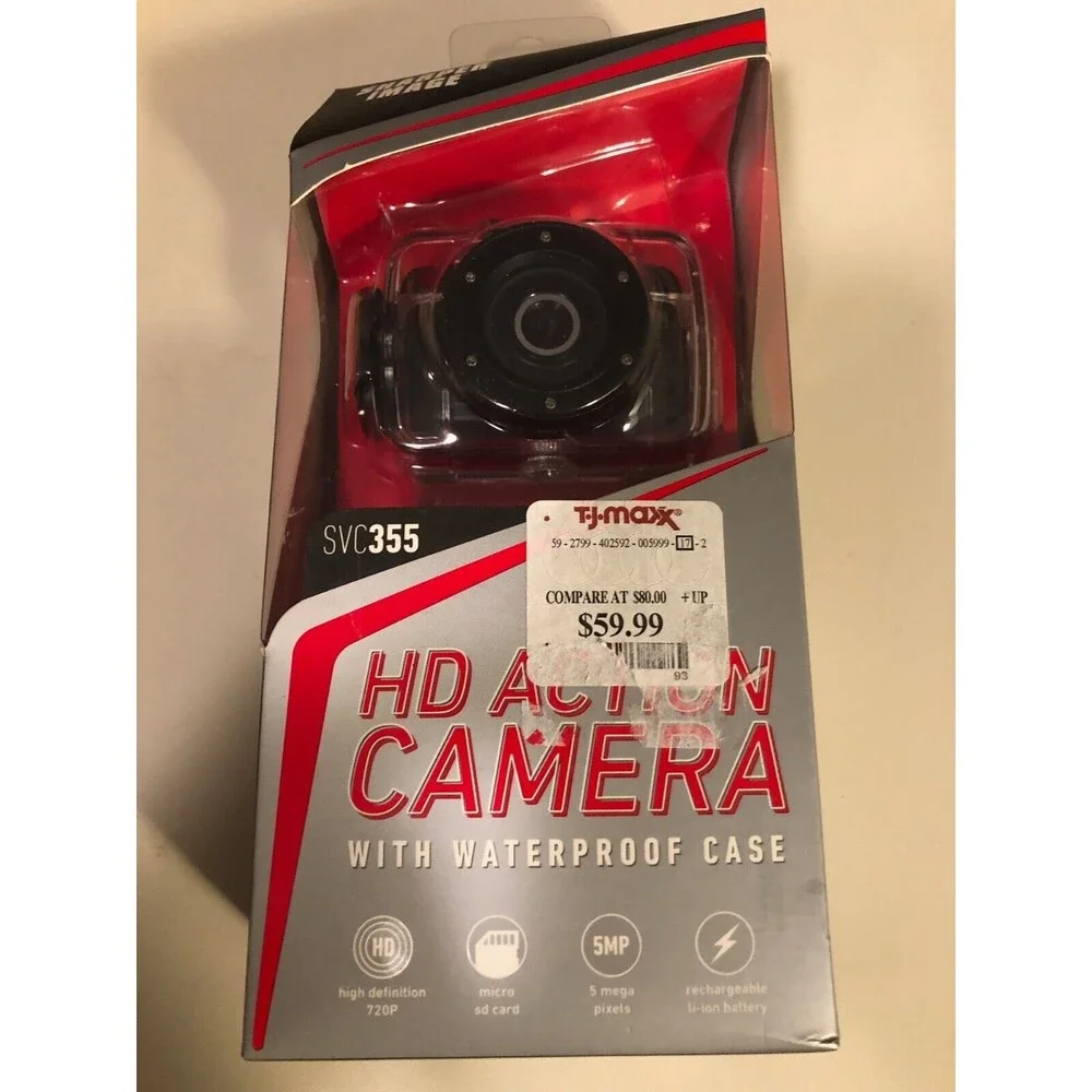 Sharper Image SVC355 Rechargeable‎ Hd Action Camera 720P with Waterproof Case